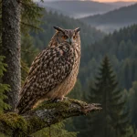 Uhu in natürlicher Umgebung im Schwarzwald