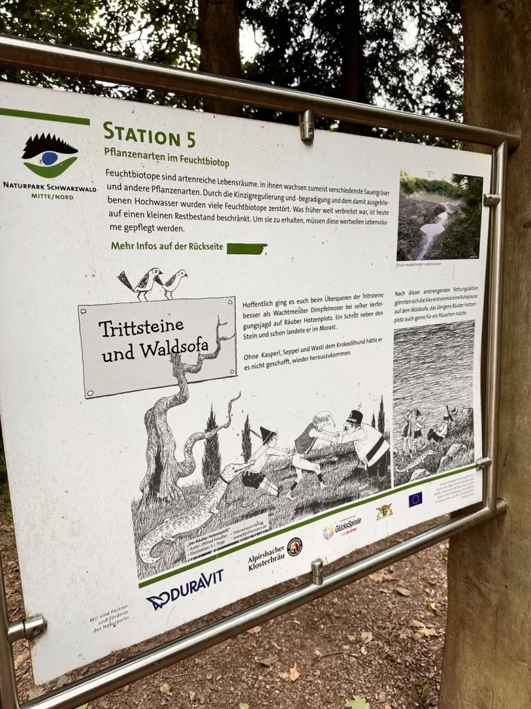 Tafel mit Informationen zur fünften Mitmach-Station