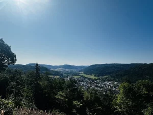 Aussicht über Kuhbach und die Schwarzwaldhänge bei Lahr