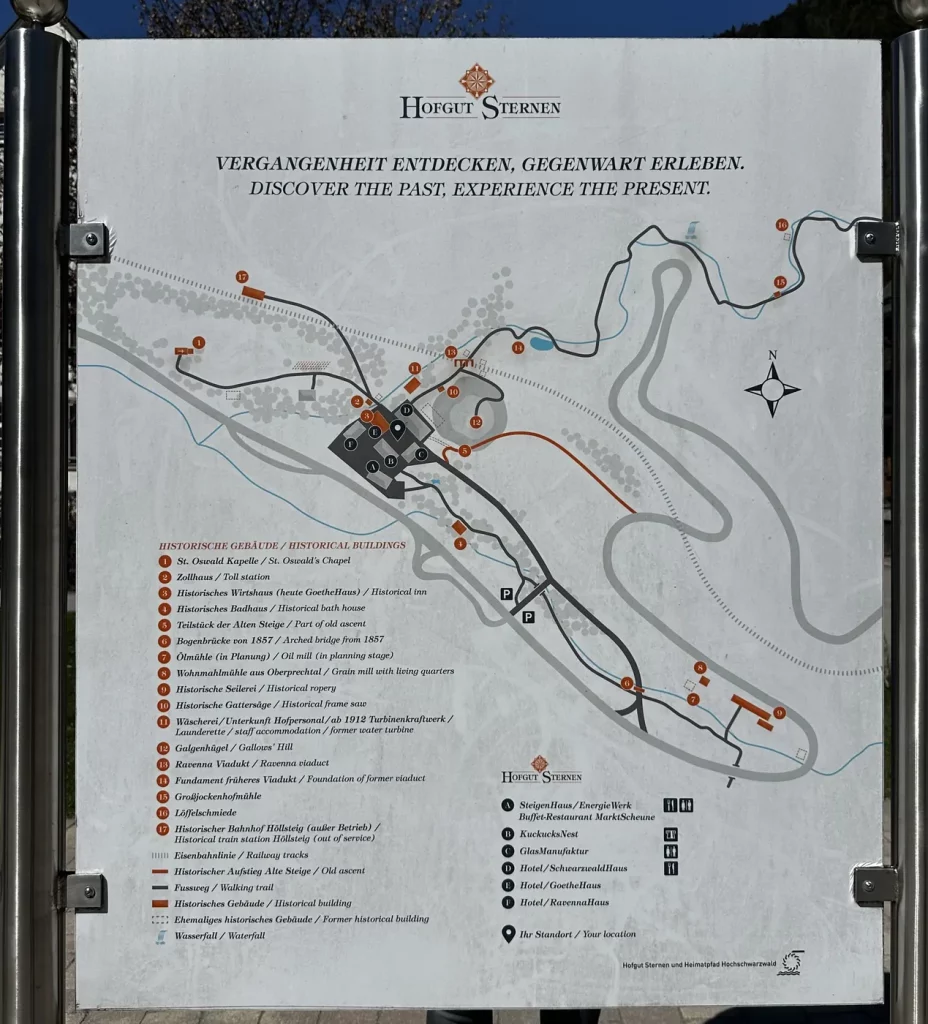 Übersichtskarte der Wanderwege rund um die Ravennaschlucht
