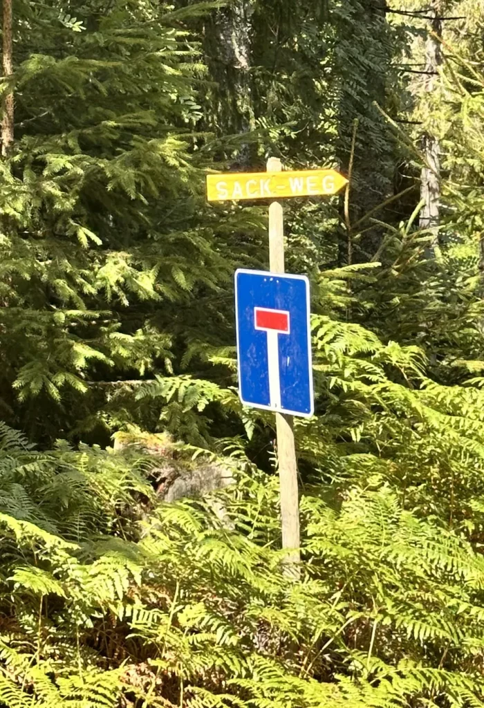 Wegweiser entlang der Wanderroute zum Hochkopf im Nordschwarzwald